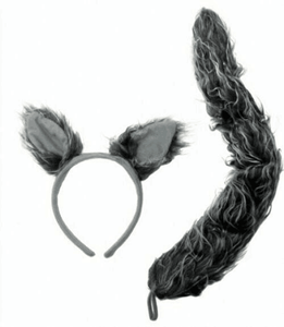 MPA-0068 drôle oreilles <span class=keywords><strong>de</strong></span> <span class=keywords><strong>loup</strong></span> bandeau avec queue pour la fête Halloween noël nouvel an pâques remise des diplômes retour à l'école - Product Image 1