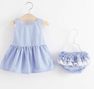 Fabricante Chino, Venta al por Mayor, Conjunto de Ropa de Bebé de Algodón, Vestido de Verano con Flores para Niña y Pantalones Cortos - Product Image 2