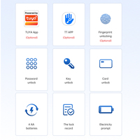 Serrure de porte intelligente à empreintes digitales, contrôle par application WiFi, 50 empreintes digitales, 1000 cartes IC, 150 mots de passe, maison, hôtel