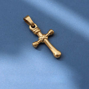 Colgantes y dijes de moda de acero inoxidable 316L chapados en oro PVD de 14K y 18K personalizados para hacer pulseras y dijes de cruz para la creación de joyas. - Product Image 4