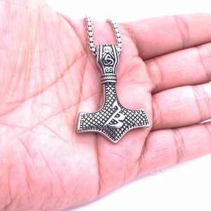 Thor's Hammer Pendant Stainless Steel Necklace Men Nordic Viking Style Everyday Wear 2160117 - Product Image 2