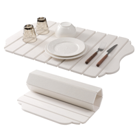 Tapis de bain pliable en pierre CC compact et facile à ranger, super absorbant en terre de diatomée, tapis antidérapant pour table