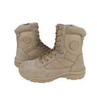 Chaussures tactiques extra légères de 8 pouces, en daim de vache durable, avec doublure en maille sable, semelle extérieure en caoutchouc, pour l'entraînement et la randonnée