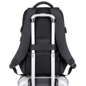 Mochila Oxford negra personalizada con logotipo para computadora portátil, ideal para viajes, oficina y deporte. - Product Image 4