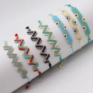 SaiLing New product recommended color blocking wave Turkiye evil eyes hand beaded bracelet Fashion Bracelet