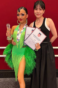 Gaun Tari Latin Vennystyle Custom Made Spandex/Katun Berhias Rhinestone, Bulu, dan Rumbai untuk Ballroom, Rumba, Chacha, Samba, dan Pertunjukan Gaya Koboi - Product Image 2