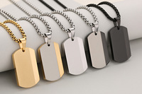 Pendentif barre personnalisé gravé avec nom, en acier inoxydable, chaîne carrée de 3 mm avec perles, ensemble assorti, bijoux inaltérables