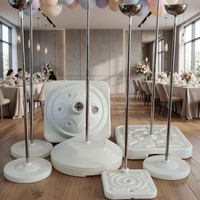 Arche de ballons en plastique blanc avec base remplie d'eau, support de colonne décorative ronde pour fête, mariage, événement