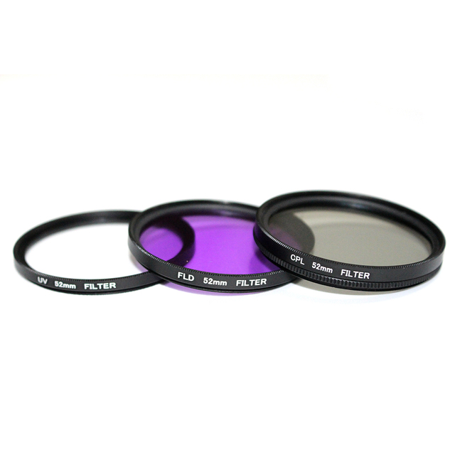 ShunYi Manu-factory Professional 52mm 55mm 58mm Camera Filter Kit UV CPL FLD Lens Filter Set With Leather Bag
