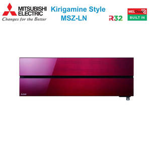 Mitsubishi Electric Trial Split Inverter Aire acondicionado Kirigamine Style Serie 9 + 9 + 9 con Inte de color rojo rubí DE LA MXZ-3F54VF - Product Image 1