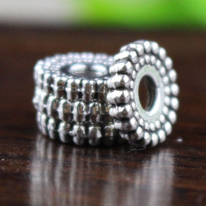 Cuentas redondas de plata tibetana de 2x8 mm para pulseras y joyería hechas a mano, cuentas sueltas de metal. - Product Image 1