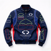 Veste d'hiver unisexe sur mesure grande taille, style streetwear, brodée, avec logo avant, coupe-vent, imperméable, en polyester, pour le sport automobile F1