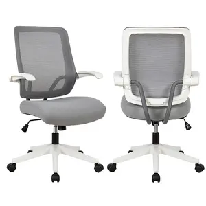 Flip Up Armrest Mesh Swivel Ergonomic Meeting Room Staff Visitor Luxury Office Conference Chair