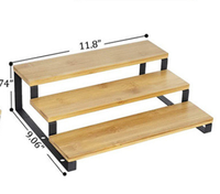 Présentoir en bois à 3 niveaux pour cupcakes, parfums, maquillage, figurines miniatures, organisateur d'épices pour comptoir de cuisine