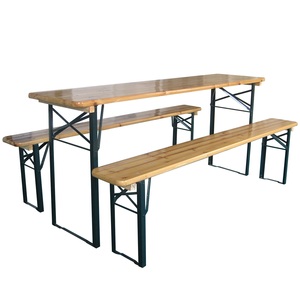 Ensemble <span class=keywords><strong>de</strong></span> <span class=keywords><strong>Table</strong></span> et banc <span class=keywords><strong>de</strong></span> pique-nique en bois massif moderne, Patio pliant Portable d'extérieur - Product Image 1