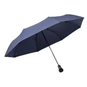 商务促销广告定制带Logo日雨伞全合1专用手柄蓝色自动3折叠伞
