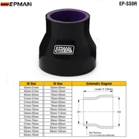 Tuyau réducteur droit en silicone noir EPMAN Intercooler Silicon Turbo Tuyauterie Tube d'admission d'air Pièces de performance de course universelles