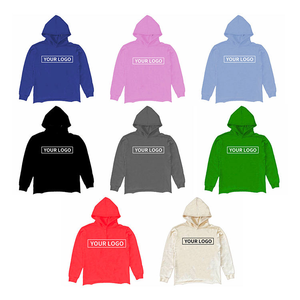 Modische Hochwertige Streetwear-Hoodies Übergroßer Pullover mit Aufdruck Logo Ohne Kordel Roher Saum Geschnittener Rand Distressed-Hoodie für Männer - Product Image 1