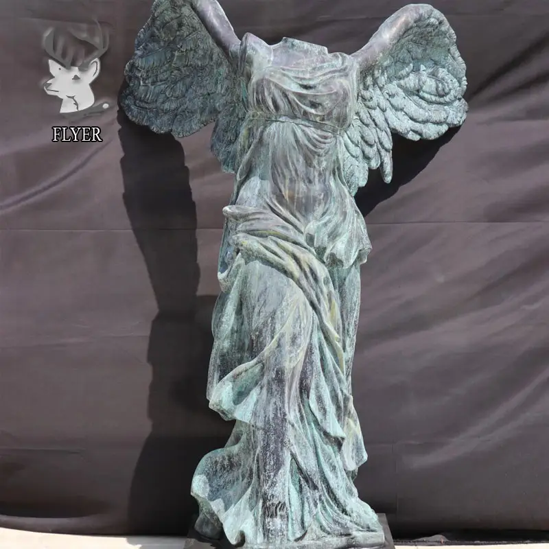 Modern sanat dekorasyon Metal zanaat yunan tanrıça kanatlı şekil bronz başsız kanatlı zafer heykeli