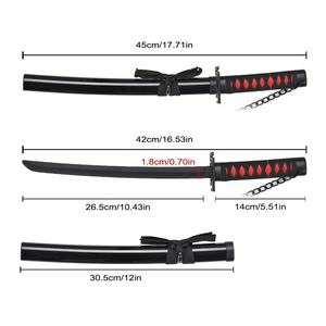 45cm japanische Anime Bleach Edelstahl Klinge Katana Schwert Spielzeug Ichigo Kurosaki Tensa Zange tsu Echtes Schwert Metall - Product Image 2