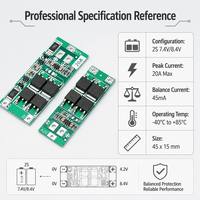 Carte de protection de batterie au lithium 18650 standard CA-2S-20A-B 7,4 V 8,4 V / BMS 2S 20A PCB & PCBA pour bricolage
