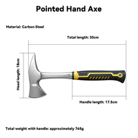 Outil combiné hache-marteau 2 en 1, acier forgé monobloc, pour le camping en plein air, outil de hachage et de frappe avec poignée antidérapante et amortissante