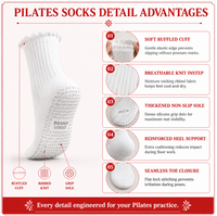 Chaussettes de Pilates antidérapantes OEM avec logo, chaussettes de yoga respirantes et rembourrées pour femmes, chaussettes personnalisées de style ballet