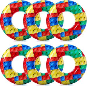 Bouée gonflable colorée de style blocs de construction pour enfants et adultes - Product Image 2