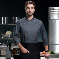 Veste de Chef Japonaise pour Homme, Uniforme de Cuisine, Veste de Chef d'Hôtel avec Boutons