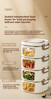 Boîte à lunch réutilisable en acier inoxydable, étanche, portable, pour le stockage des aliments, idéale pour l'école, le bureau, le camping, les pique-niques et la préparation quotidienne des repas