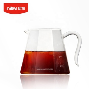 Nouvelle cafetière en verre NIBU de haute qualité avec <span class=keywords><strong>filtre</strong></span> à café manuel et pot de service pour le partage - Product Image 2