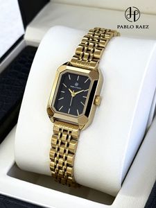 New waterproof gold steel band ladies' fashionable style <b>watch</b> - student quartz square wristwatch - Product Image 6
