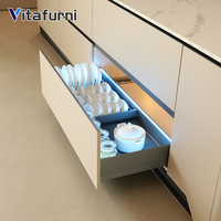 Vitafurni moderne LED accessoires de cuisine nouvelle armoire cloisonnée plat tiroir organisateur en alliage d'aluminium tirer panier de rangement