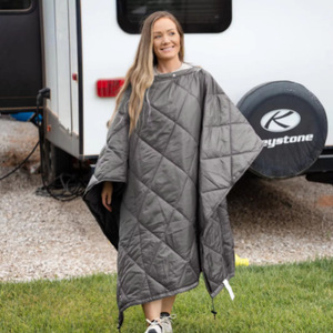 Wearable Heated <b>Blanket</b> Grey Waterproof Foldable Camping Outdoor <b>Picnic</b> Mat Winter Use - Product Image 1