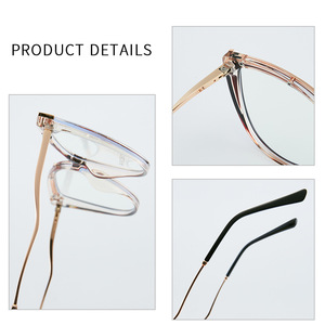 Montures de lunettes œil-de-chat Tr87112 anti-lumière bleue pour femmes, taille moyenne, monture intégrale en métal, lunettes optiques - Product Image 3