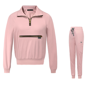 Diseño de moda de manga larga tela elástica mujeres Scrubs conjuntos de uniformes enfermera quirúrgica Scrub trajes médico Hospital uniforme - Product Image 2