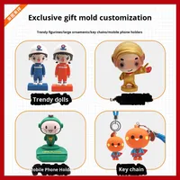 Benutzer definierte PVC Vinyl Spritzguss Blind Box Cartoon Spielzeug Schlüssel bund Anhänger Ornament Weich gummi Harz Puppe Neue Anpassung
