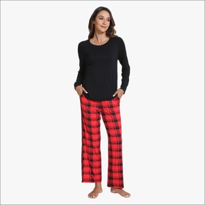 Pijamas de Mujer a Rayas de Algodón de Bambú Suave, Pijamas Transpirables para Dormir con Certificación OEKO-TEX - Product Image 2
