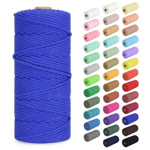 Cordon en coton tressé torsadé imperméable de 3 mm et 4 mm pour la confection de cordes de fixation, le macramé, le tricot à la main, le crochet, les loisirs créatifs et la décoration - Product Image 3