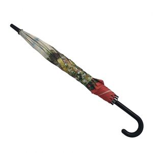 Parapluie Droit 21 Pouces en Polyester à Motif Floral avec Bouton d'Ouverture Automatique, Baleines en Fibre de Verre, Style Professionnel Élégant – Offre Spéciale - Product Image 3