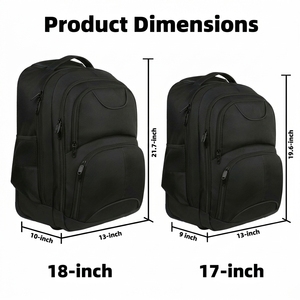 The Best Rolling Carry on Laptop Travel Carrier Water Resistant Business <strong>Backpack</strong> <strong>Wheels</strong> Black Quality Laptop <strong>Backpack</strong> - Product Image 3