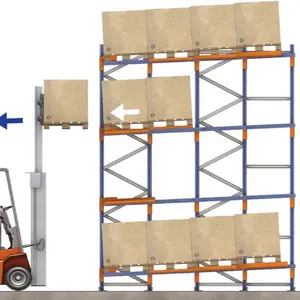 Kualitas tinggi Mendorong Kembali Penyimpanan Pallet Racking Rak Dengan Intensif