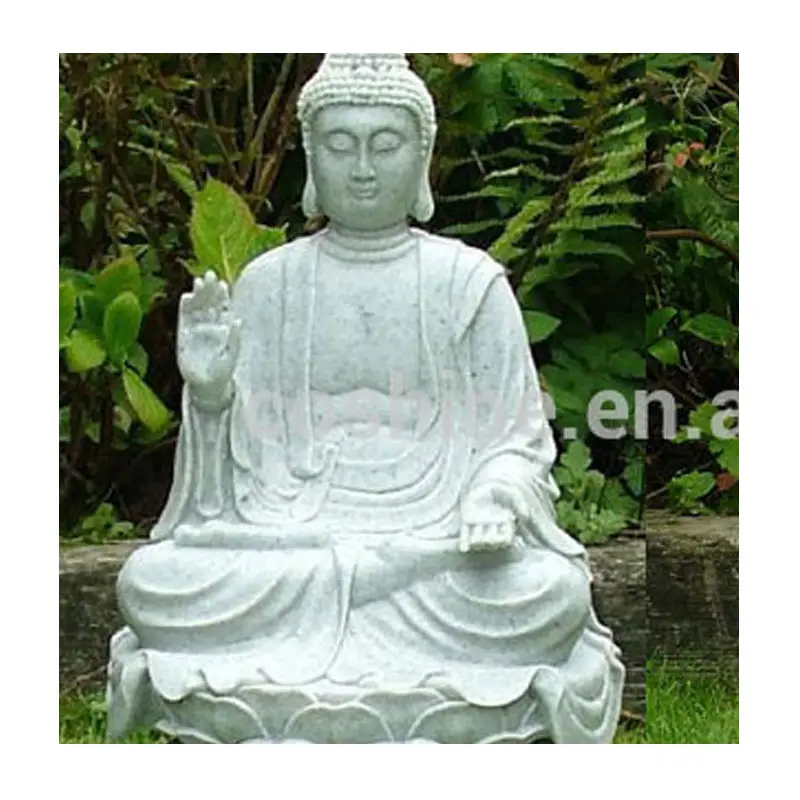 Estatua de protección antigua de Buda de mármol sentado alto
