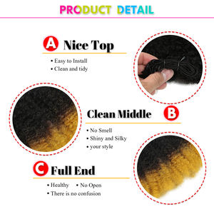 耐用机器双纬8英寸6件200克柔软非洲卷发蛋白纤维合成混合物，用于非洲编织束发 - Product Image 4