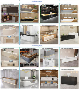 Muebles de arte moderno, mostrador de recepción de fibra de vidrio, diseño curvo personalizado, mostrador moderno para oficina, vestíbulo, hotel, salón. - Product Image 4
