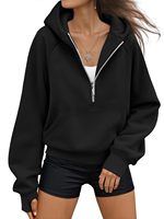 Sweat à capuche court pour femme avec logo personnalisé OEM ODM, coupe ample, manches raglan, style streetwear décontracté