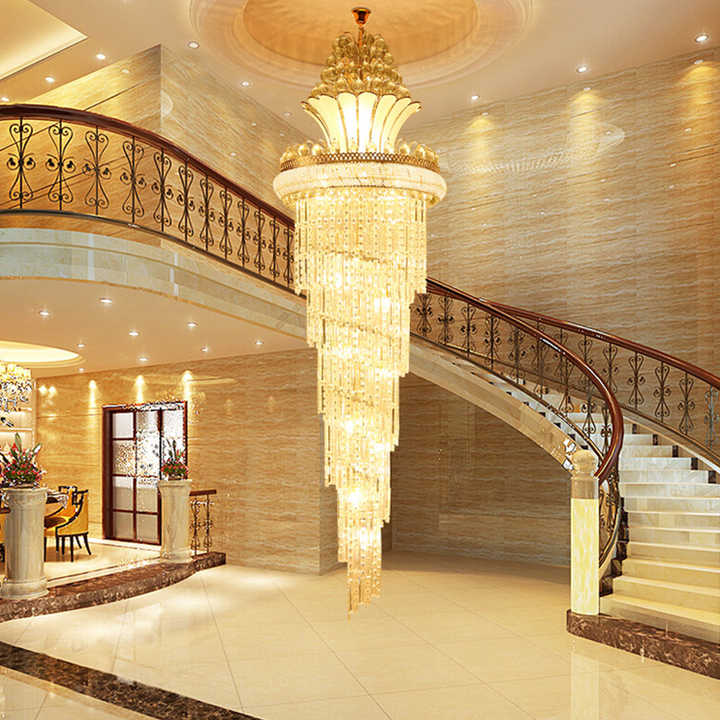New Product Indoor Decoration Villa Staircase Hotel Luxury Modern Crystal Chandelier Light