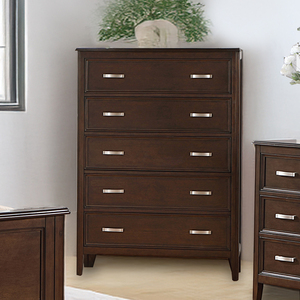 Cabecero Tapizado, Cómoda, Muebles de Almacenamiento Modernos para Dormitorio, Juego de Muebles de Dormitorio Contemporáneo en Color Marrón Oscuro - Product Image 4