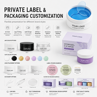 Masque pour les yeux en hydrogel personnalisé, patchs pour les yeux multicolores à étiquette privée avec acide hyaluronique, collagène, peptides, niacinamide, soin à l'aloe vera