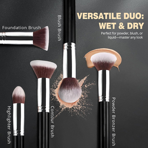 OEM Makeup Brush Set: Professional Foundation, Eyeshadow, Concealer, Blush, and Powder <strong>Applicators</strong>. Includes 2 Blending Sponges. - Product Image 3